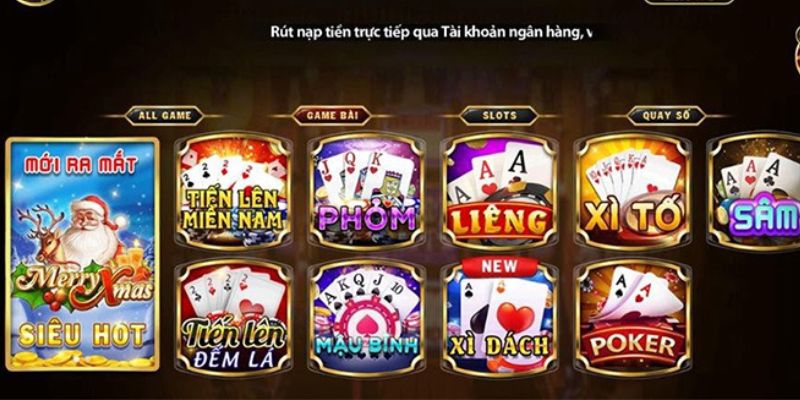 Hệ thống game bài vô cùng phong phú