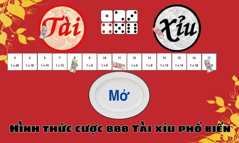  Tài xỉu của 888 sở hữu đa dạng loại hình 
